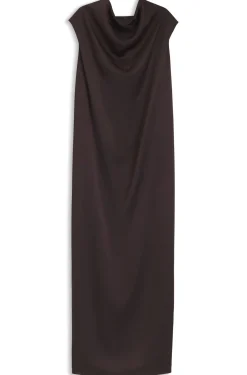 Ärmelloses Maxikleid aus Sable-Satin