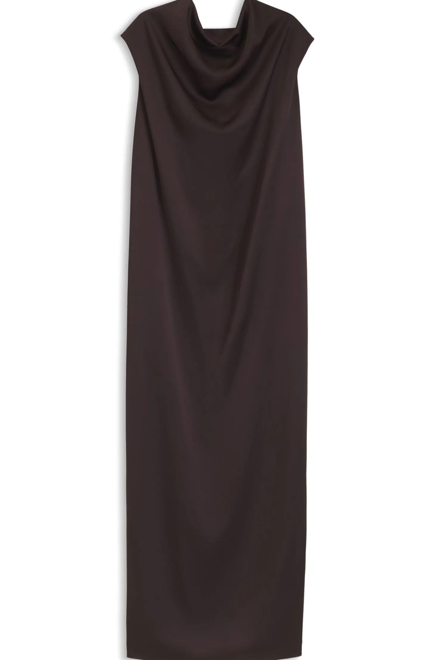 Ärmelloses Maxikleid aus Sable-Satin