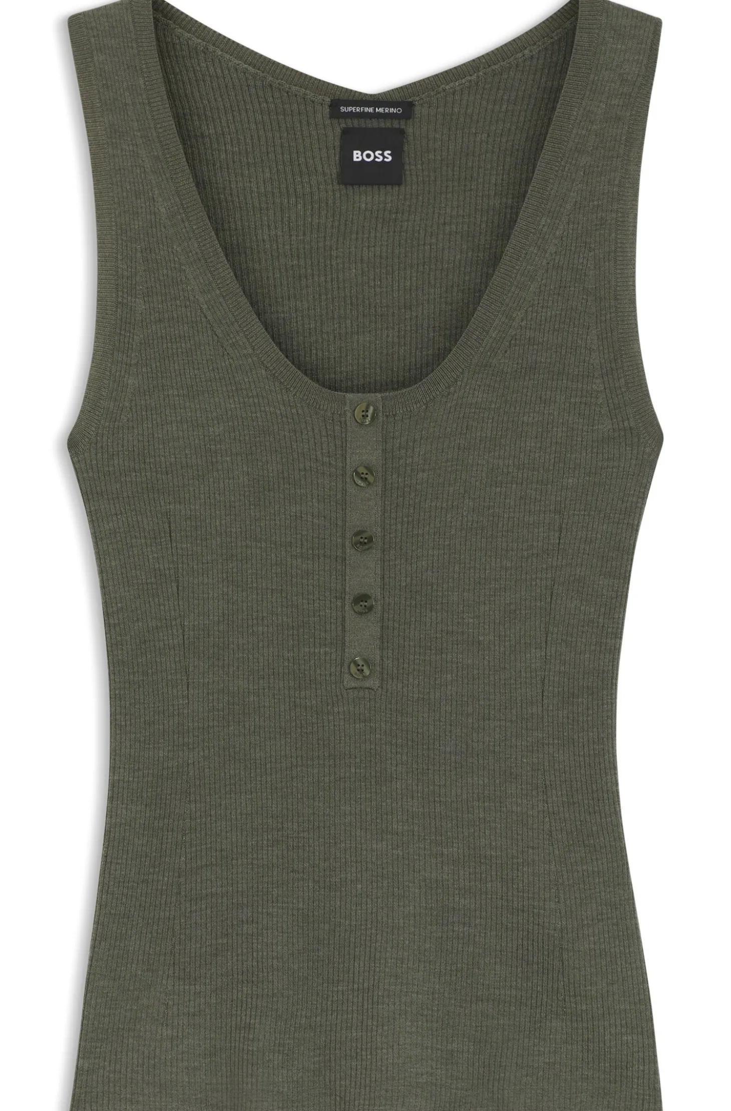 Ärmelloses Stricktop aus Merinowolle mit Ripp-Struktur