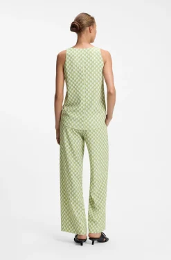 Ärmelloses Top mit geometrischem Print und Pailletten