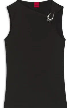 Ärmelloses Top mit Logo-Schließe-Detail
