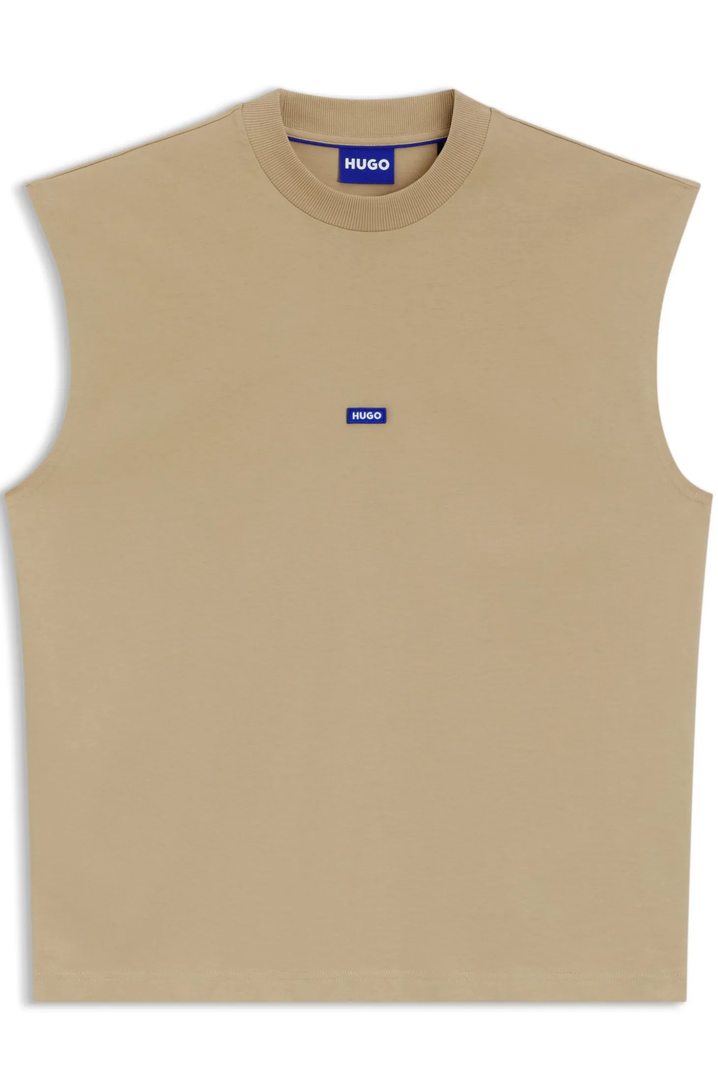 Ärmelloses T-Shirt aus Baumwolle mit Logo-Patch