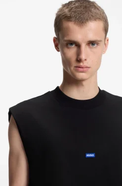 Ärmelloses T-Shirt aus Baumwolle mit Logo-Patch