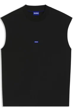 Ärmelloses T-Shirt aus Baumwolle mit Logo-Patch