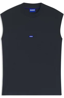 Ärmelloses T-Shirt aus Baumwolle mit Logo-Patch