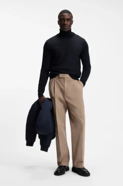 Rollkragenpullover aus extrafeiner Merinowolle