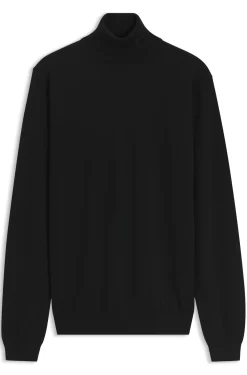 Rollkragenpullover aus Merinowolle mit Logo-Stickerei