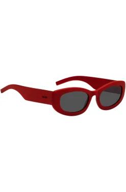 Rote Sonnenbrille mit Logo-Bügeln