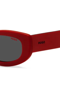Rote Sonnenbrille mit Logo-Bügeln