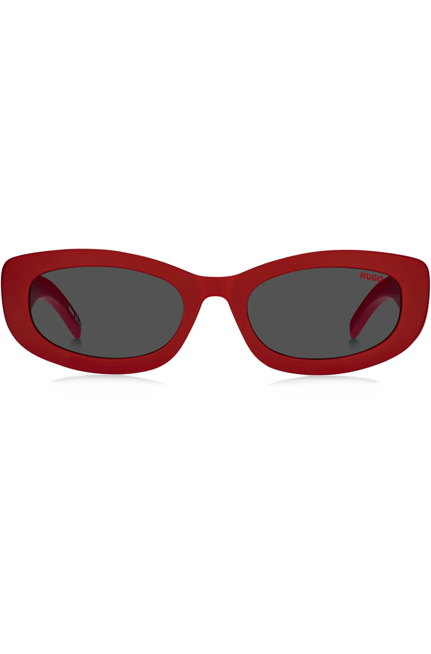 Rote Sonnenbrille mit Logo-Bügeln