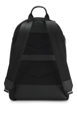 Rucksack aus genarbtem italienischem Leder mit geprägtem Logo