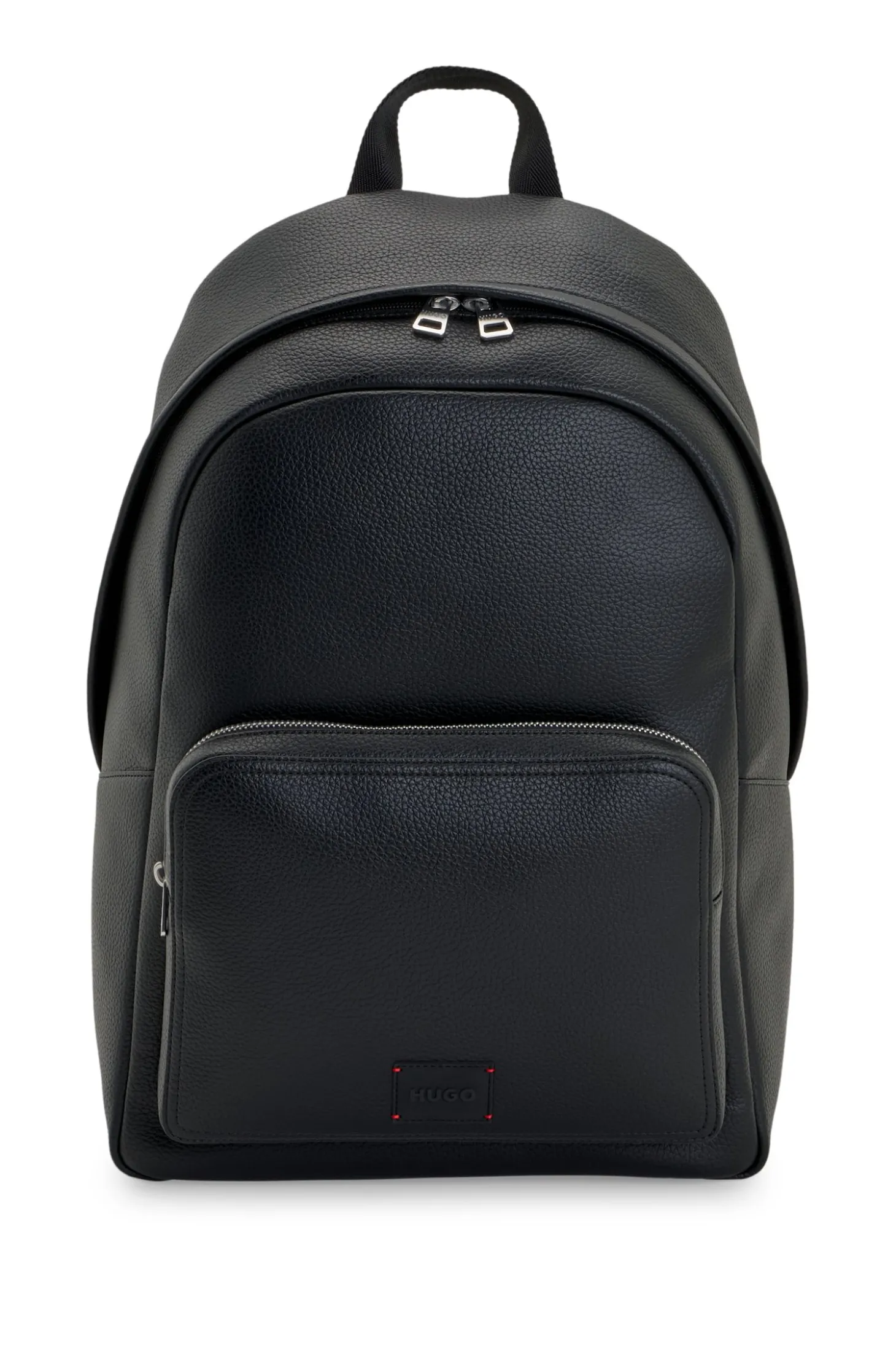 Rucksack aus Kunstleder mit geprägtem Logo-Patch