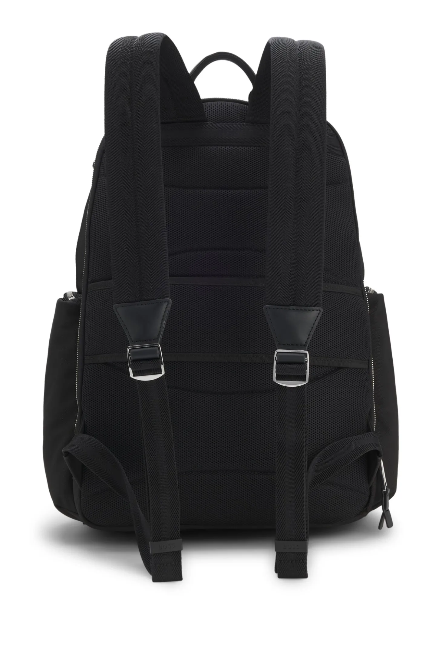 Rucksack mit mehreren Fächern und Lederbesätzen