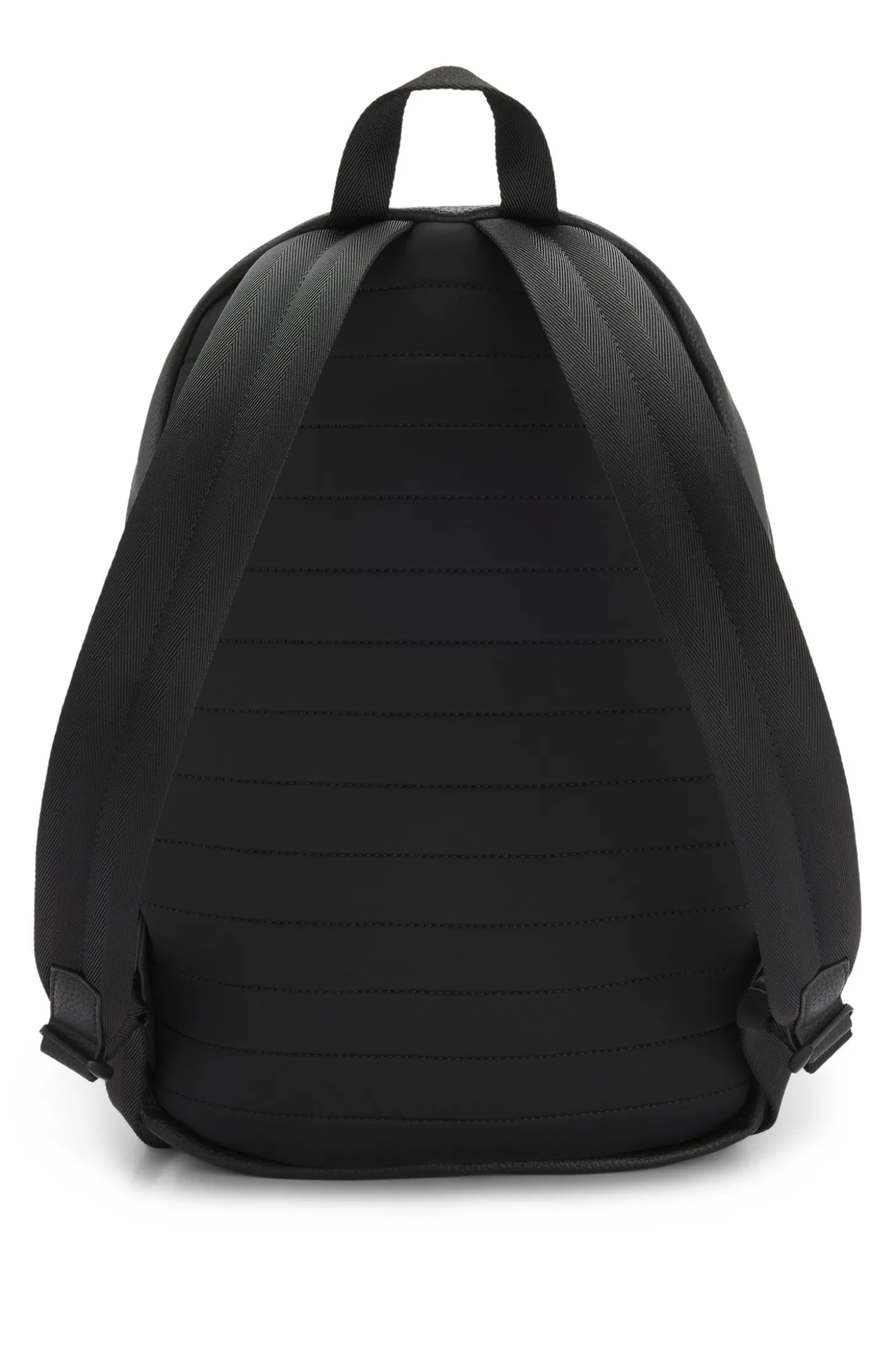 Rucksack mit Reißverschluss und Logo-Aufnäher aus Gummi