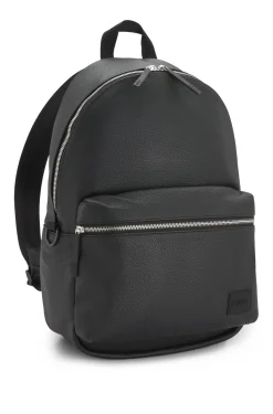 Rucksack mit Reißverschluss und Logo-Aufnäher aus Gummi