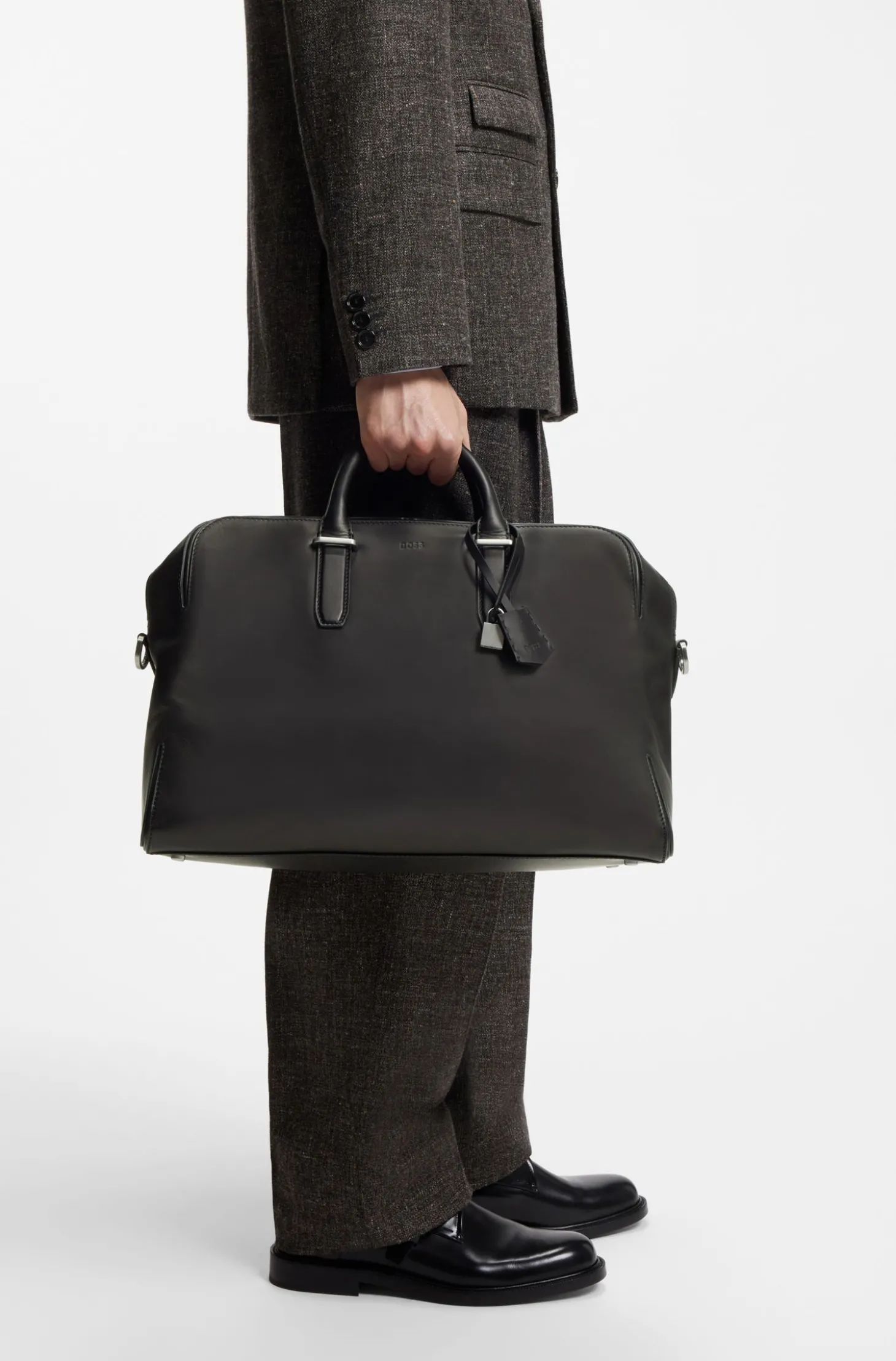 Runway Weekender aus Leder mit Logo-Prägung