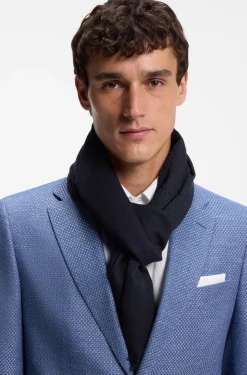 Schal aus Baumwoll-Mix mit Wolle und Monogramm-Muster