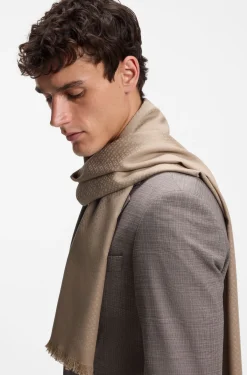 Schal aus Baumwoll-Mix mit Wolle und Monogramm-Muster