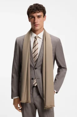 Schal aus Baumwoll-Mix mit Wolle und Monogramm-Muster