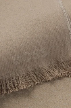 Schal aus Baumwoll-Mix mit Wolle und Monogramm-Muster