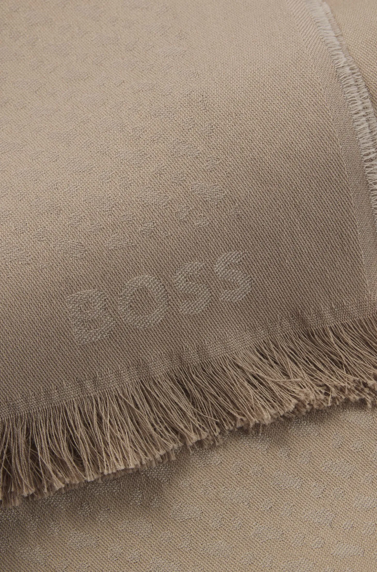 Schal aus Baumwoll-Mix mit Wolle und Monogramm-Muster