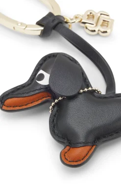 Schlüsselanhänger aus Leder in Dackelform mit Double-B-Monogramm-Anhänger