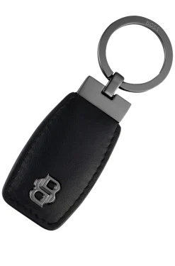 Schlüsselanhänger aus Leder mit Double-B-Monogramm aus Metall