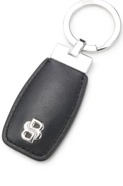 Schlüsselanhänger aus Leder mit Double-B-Monogramm aus Chrom