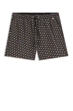 Schnell trocknende Badeshorts mit durchgehendem Innenfutter und Monogramm-Print