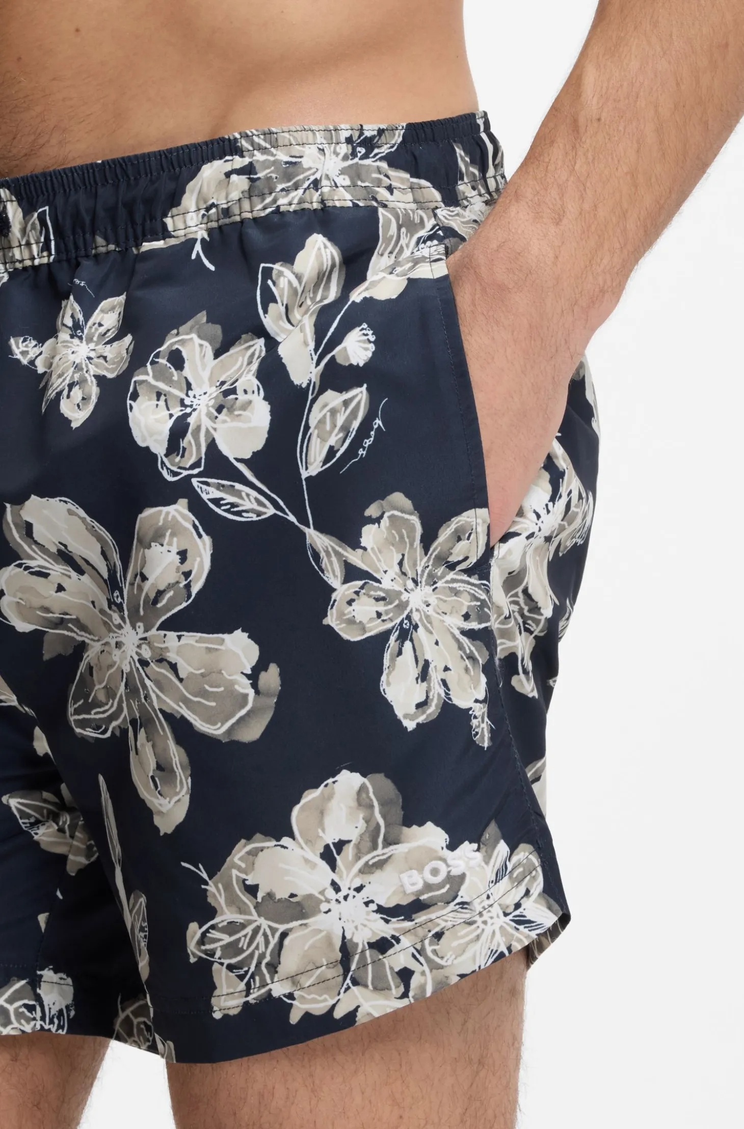 Schnell trocknende Badeshorts mit Allover-Print