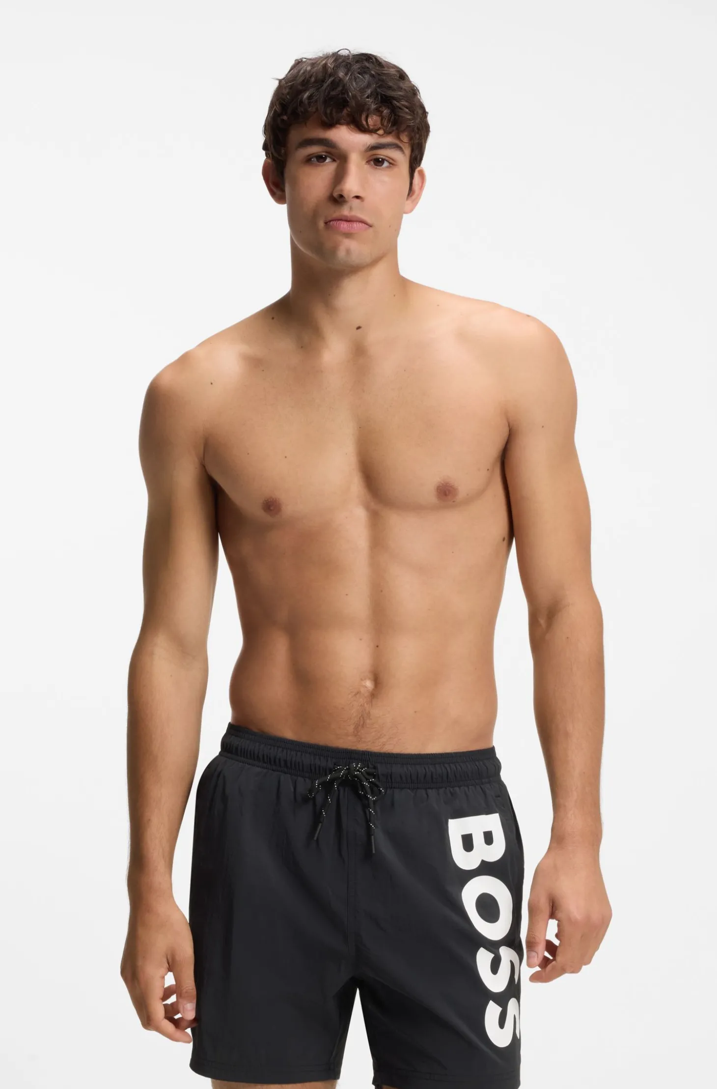 Schnell trocknende Badeshorts mit aufgedrucktem Logo