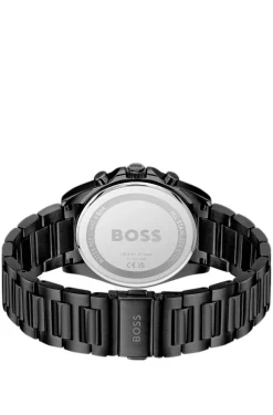 Schwarz beschichtete Uhr mit tonalem H-Gliederarmband