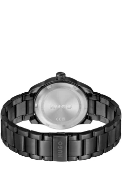 Schwarz beschichtete Uhr mit Gliederarmband