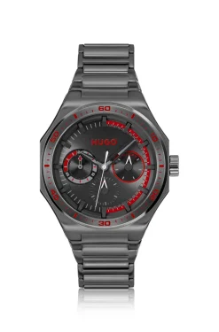 Schwarz beschichtete Uhr mit tonalem Zifferblatt