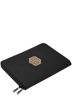 Schwarze DIN-A5-Konferenzmappe mit Double-B-Patch