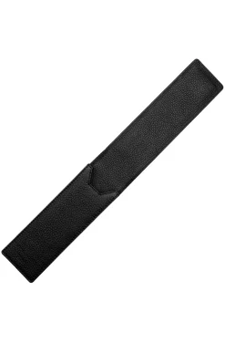 Schwarze Federmappe aus genarbtem Leder