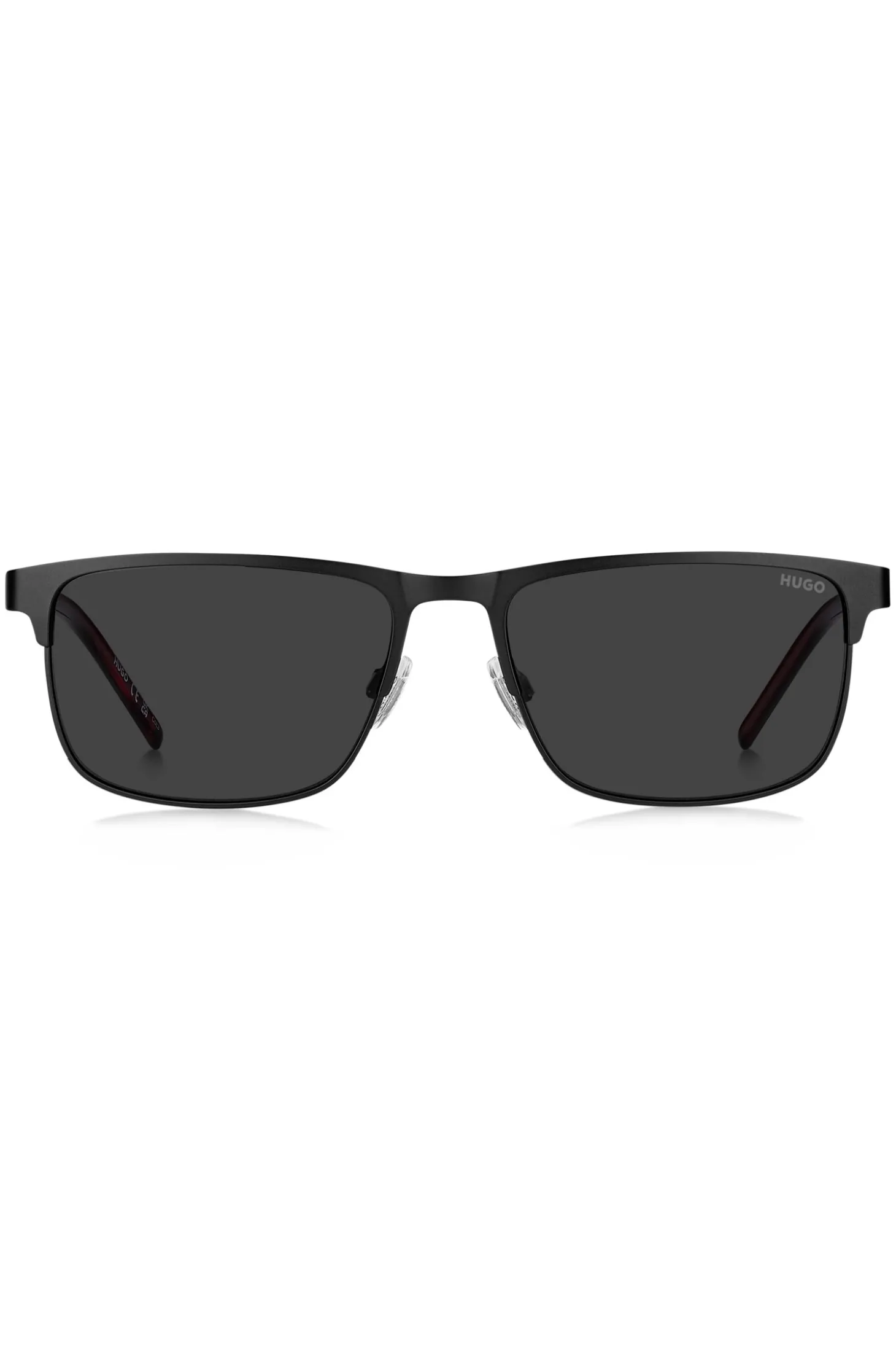 Schwarze Sonnenbrille mit Gummi-Logo