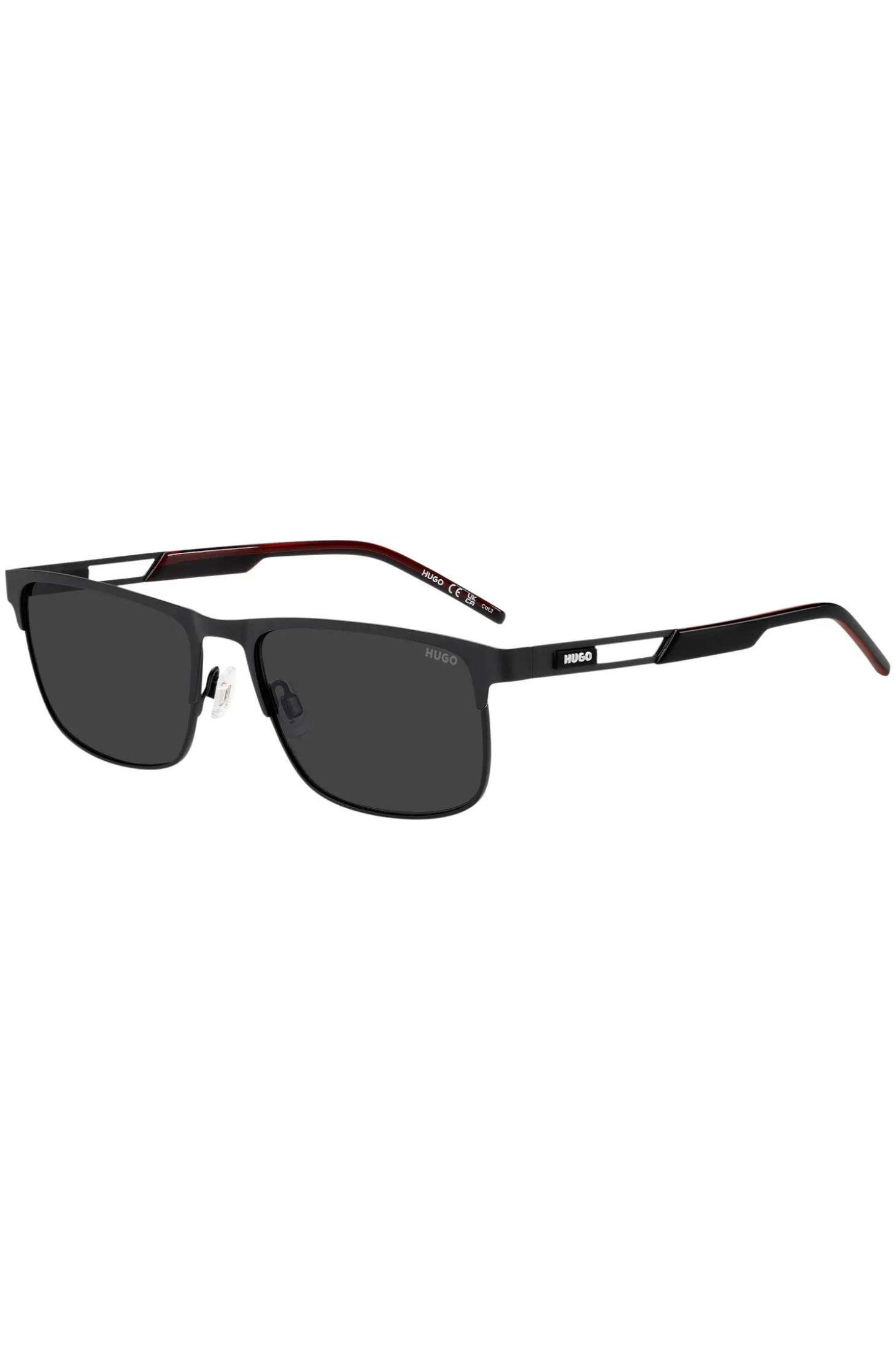 Schwarze Sonnenbrille mit Gummi-Logo