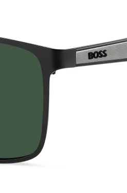 Schwarze Sonnenbrille mit gummierten Bügeln