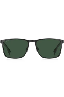 Schwarze Sonnenbrille mit gummierten Bügeln
