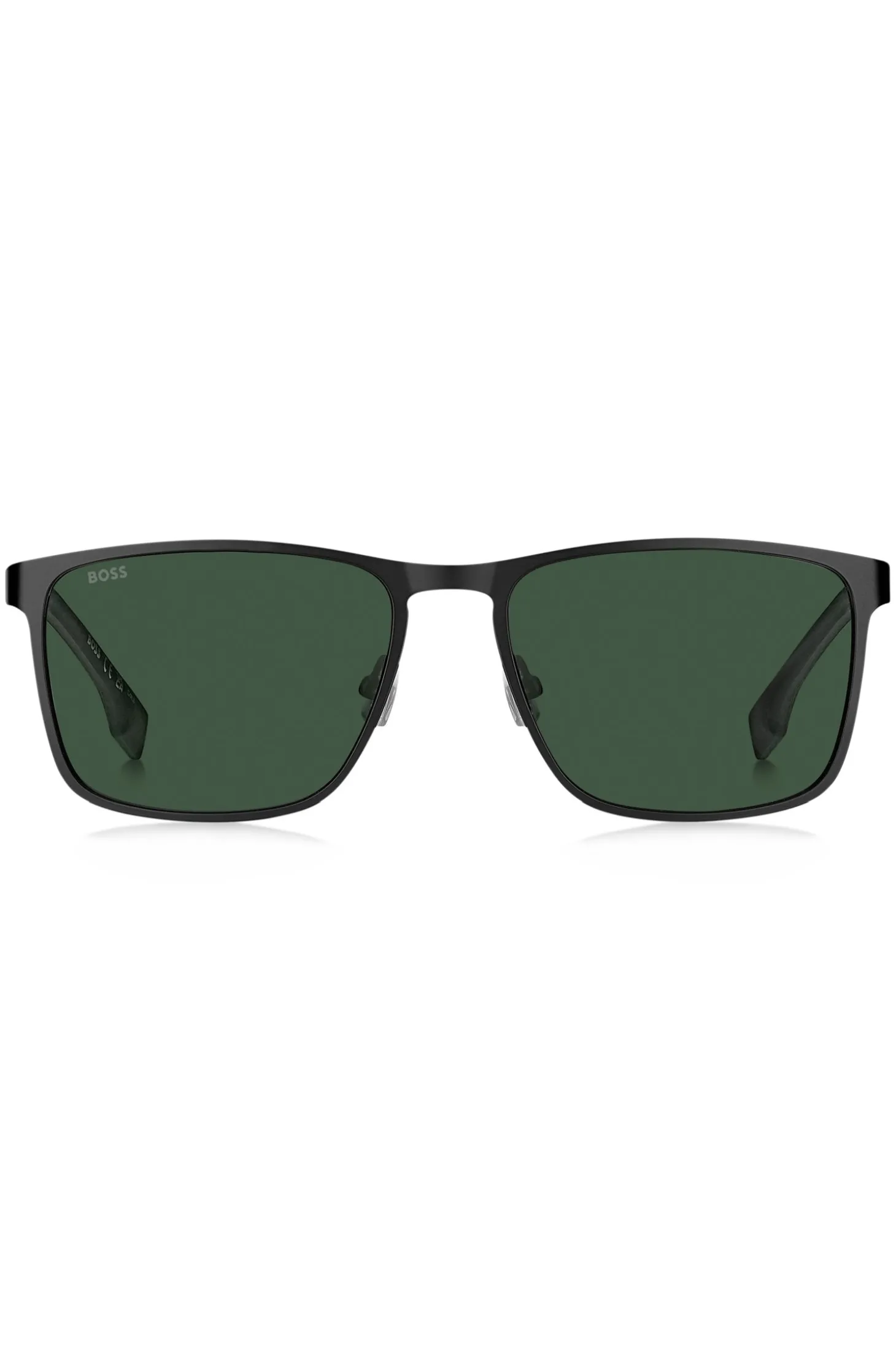 Schwarze Sonnenbrille mit gummierten Bügeln