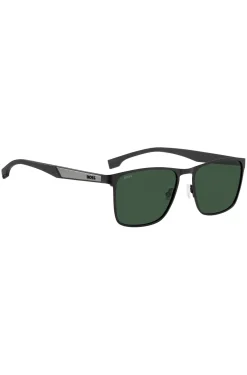 Schwarze Sonnenbrille mit gummierten Bügeln