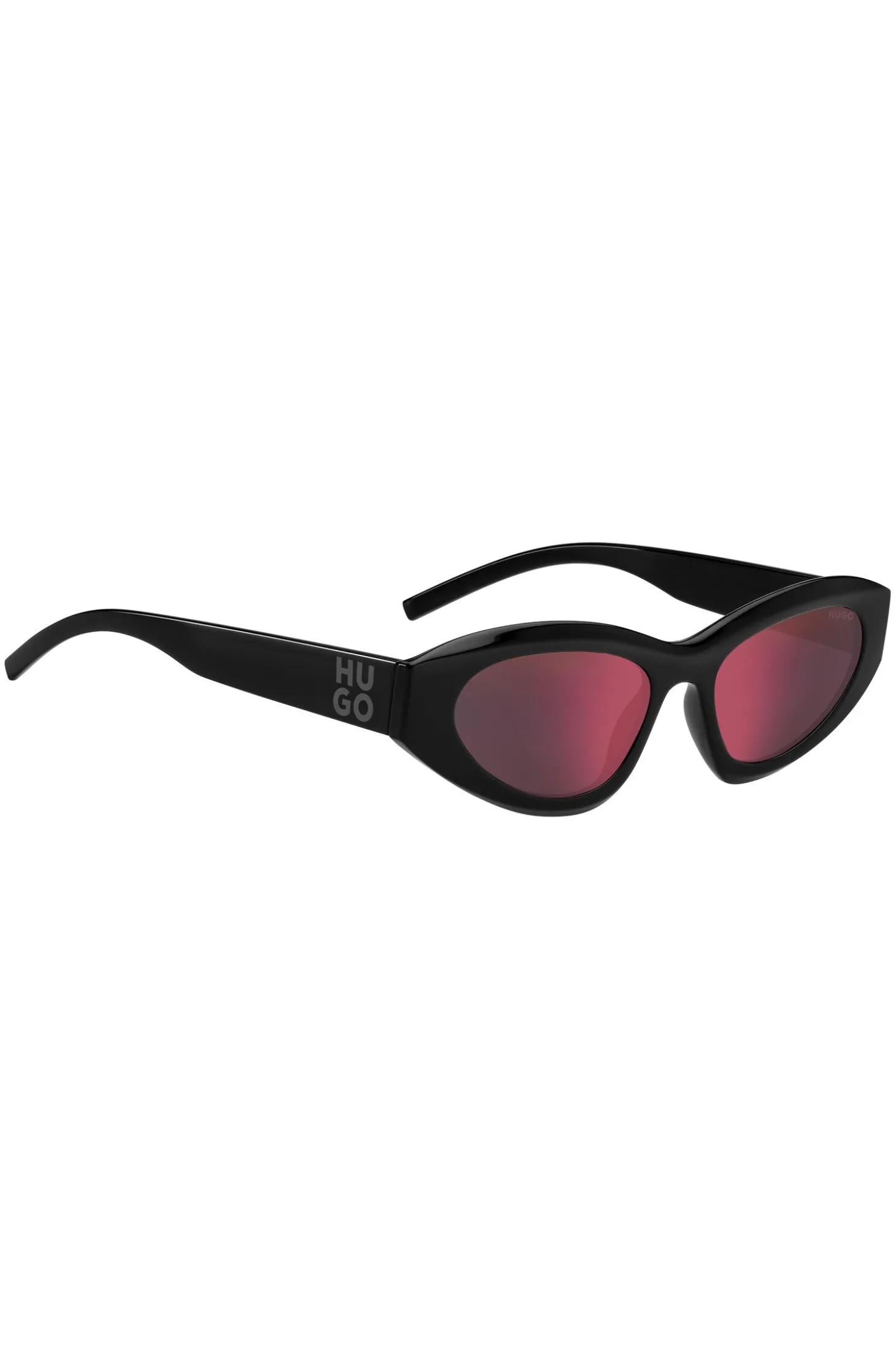 Schwarze Sonnenbrille mit Perlenkette