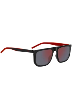 Schwarze Sonnenbrille mit zweifarbigen Bügeln