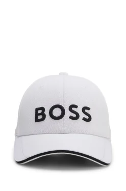 Sechs-Bahnen-Cap aus Piqué mit Logo-Stickerei