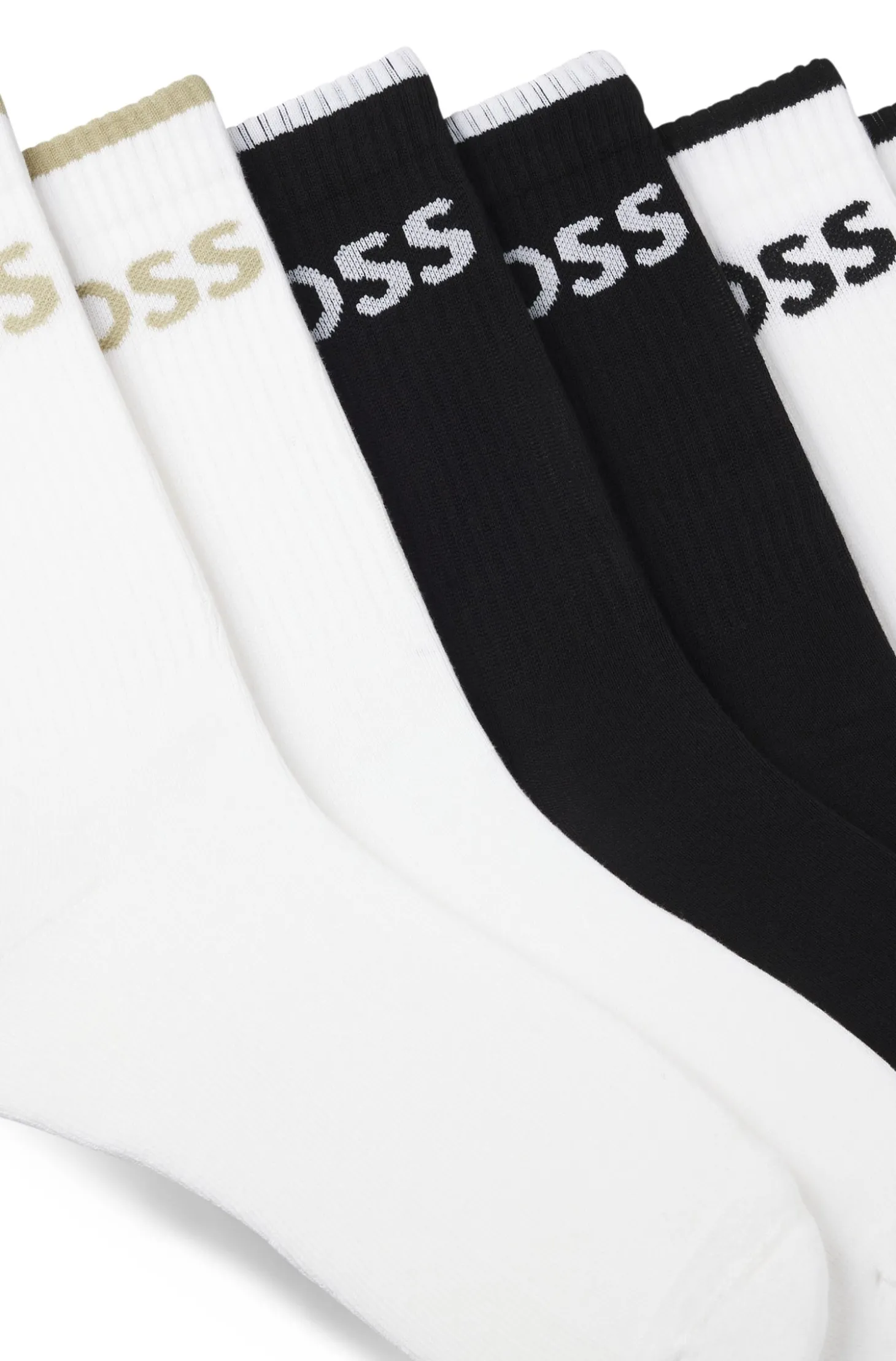 Sechserpack kurze Socken aus geripptem Baumwoll-Mix