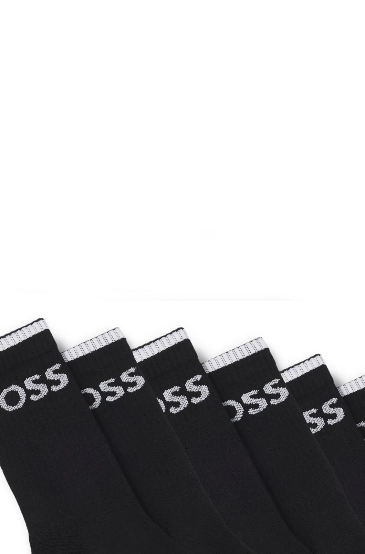 Sechserpack kurze Socken aus geripptem Baumwoll-Mix