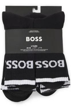 Sechserpack kurze Socken aus geripptem Baumwoll-Mix