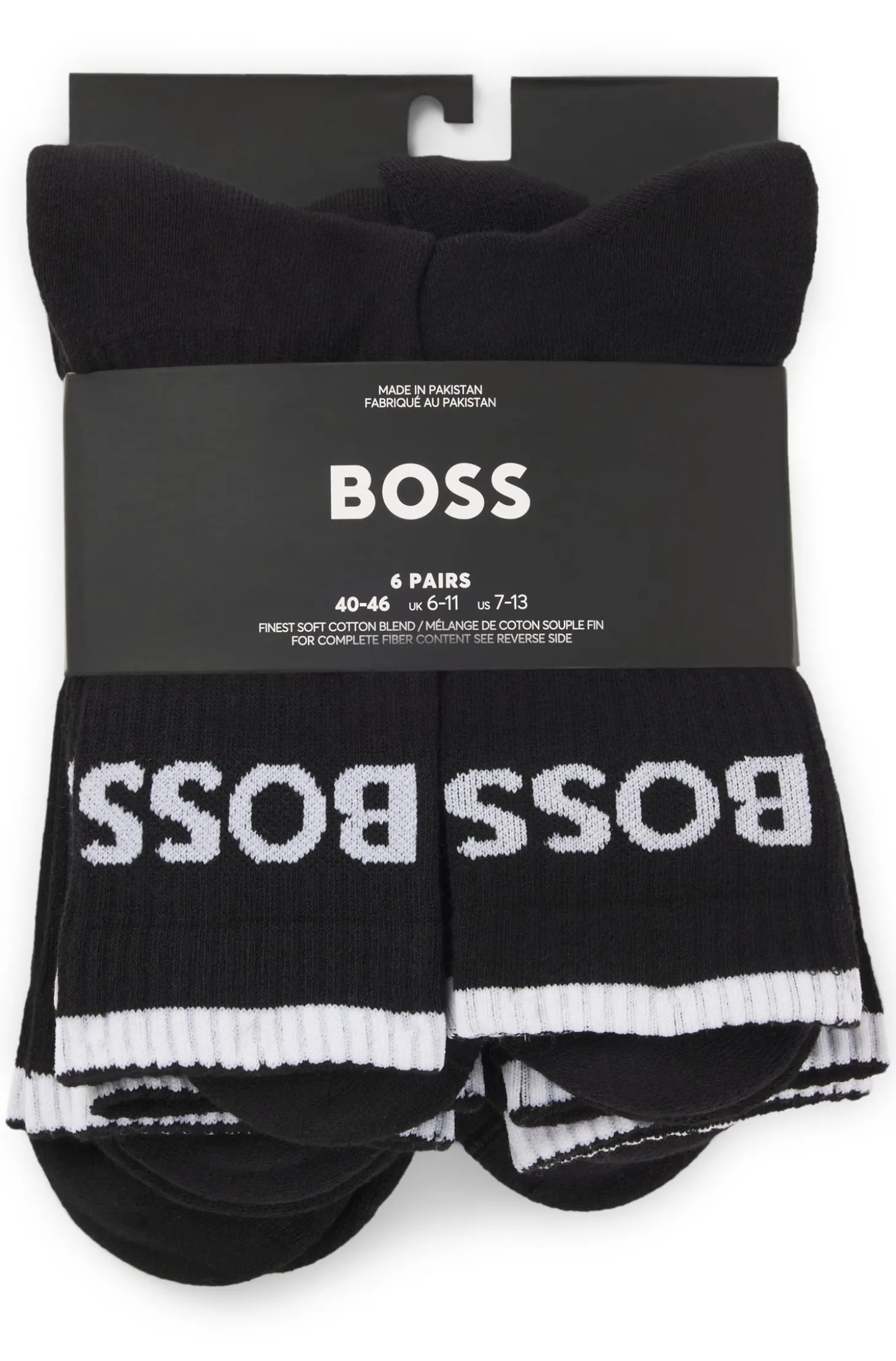 Sechserpack kurze Socken aus geripptem Baumwoll-Mix
