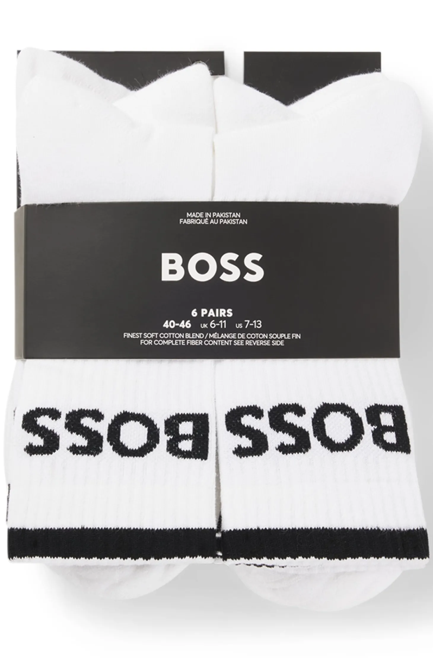 Sechserpack kurze Socken aus geripptem Baumwoll-Mix